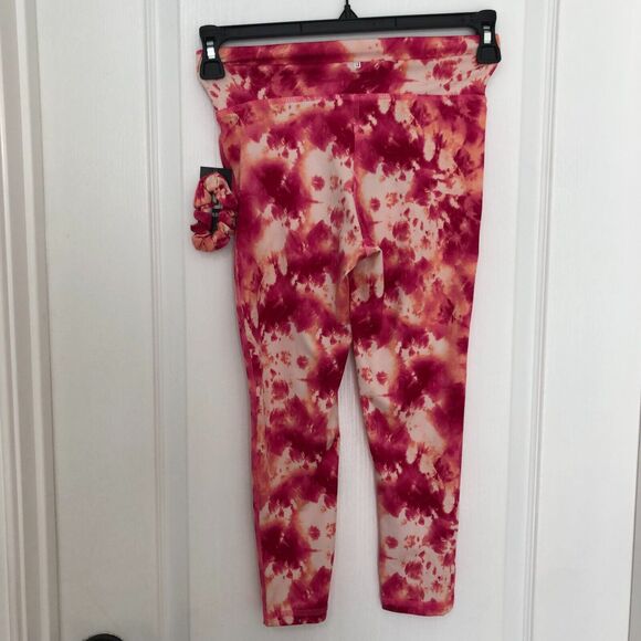 Ideology Girls Pants M Pink Tie Dye Leggings Stretch‎ with Scrunchie NWT - Picture 2 of 7